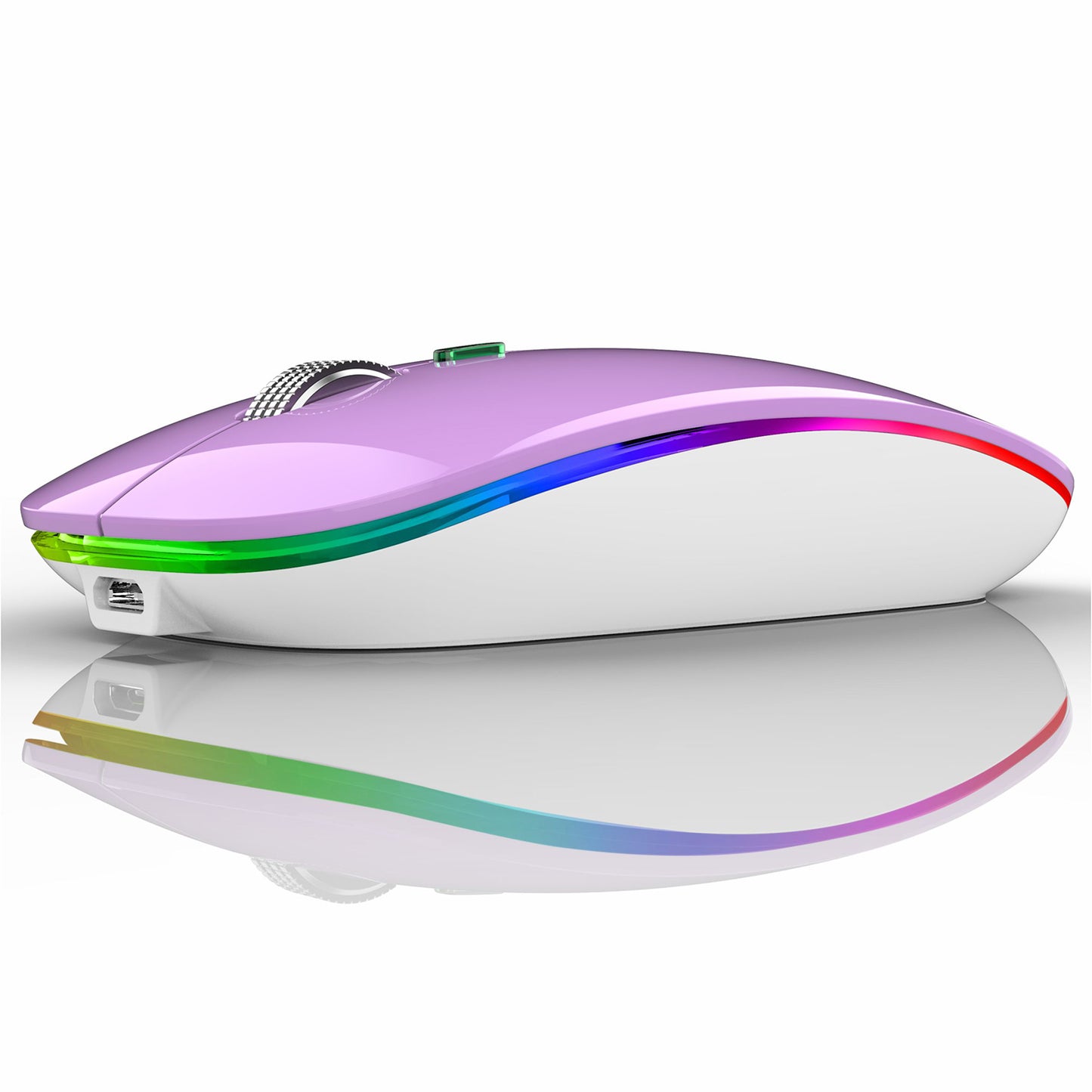 Uiosmuph LED Wireless Mouse, G12 Slim Rechargeable Silent Mouse