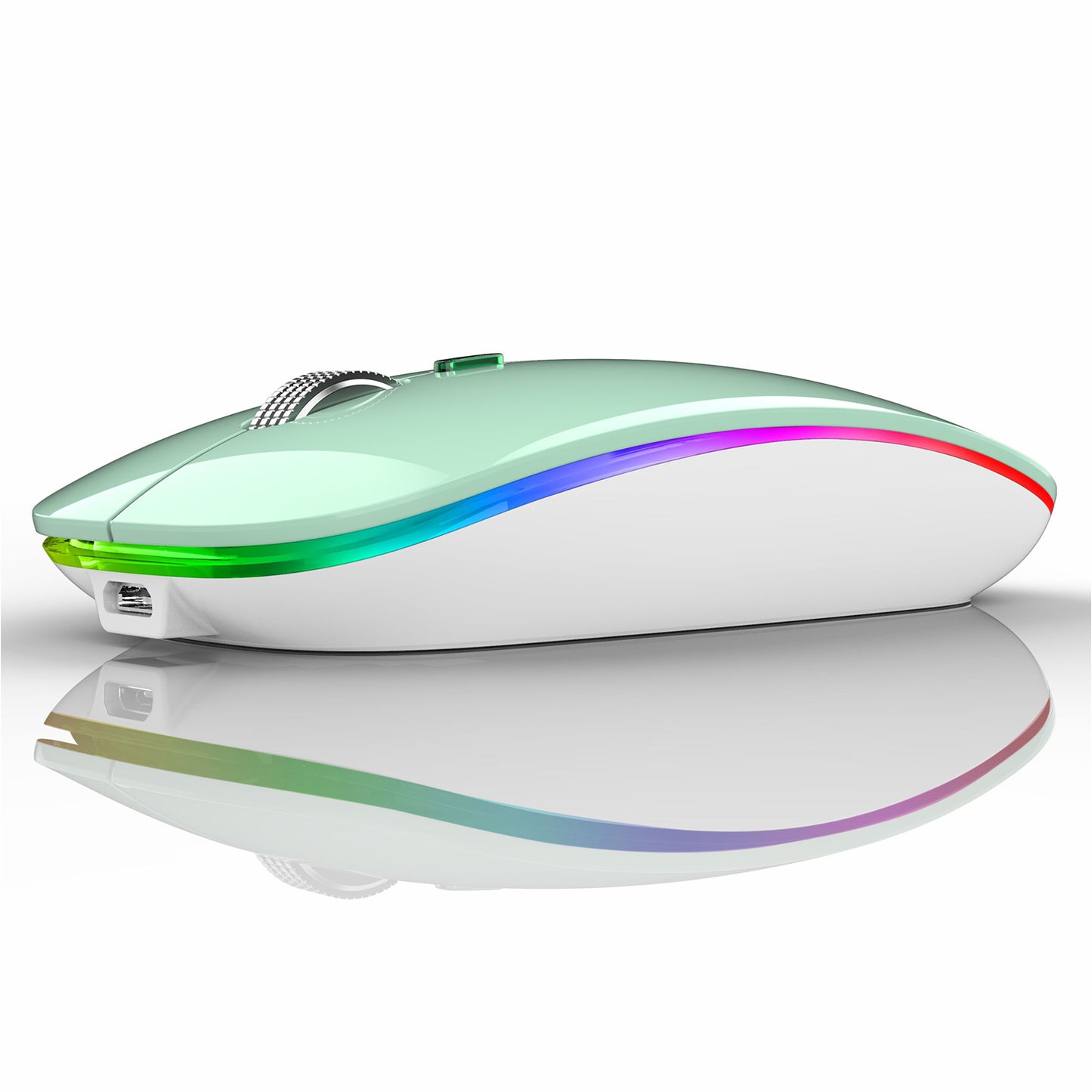 Uiosmuph LED Wireless Mouse, G12 Slim Rechargeable Silent Mouse