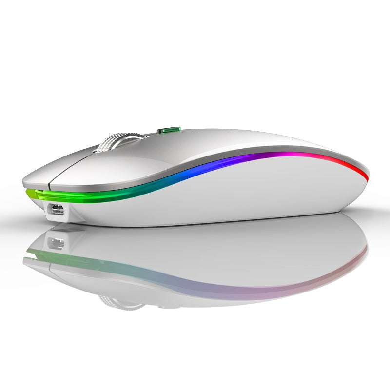 Uiosmuph LED Wireless Mouse, G12 Slim Rechargeable Silent Mouse