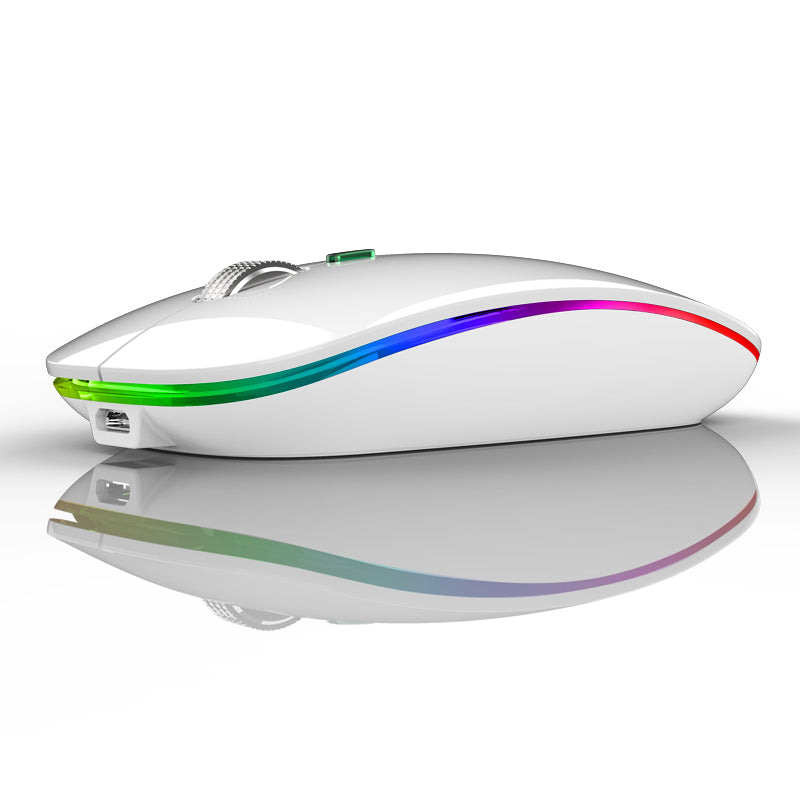 Uiosmuph LED Wireless Mouse, G12 Slim Rechargeable Silent Mouse