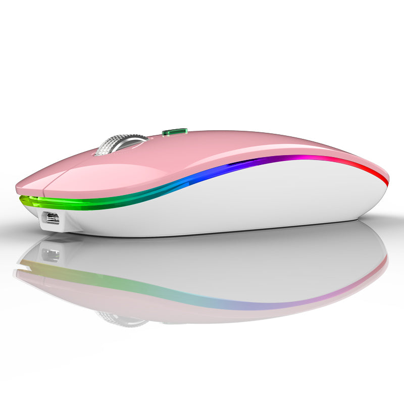 Uiosmuph LED Wireless Mouse, G12 Slim Rechargeable Silent Mouse