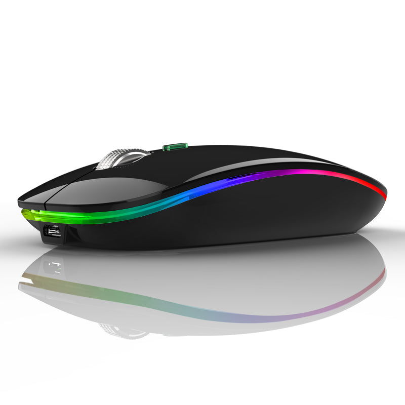 Uiosmuph LED Wireless Mouse, G12 Slim Rechargeable Silent Mouse