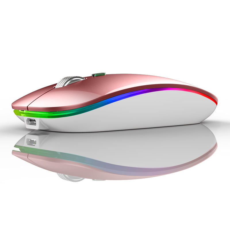 Uiosmuph LED Wireless Mouse, G12 Slim Rechargeable Silent Mouse