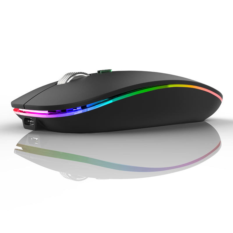 Uiosmuph LED Wireless Mouse, G12 Slim Rechargeable Silent Mouse